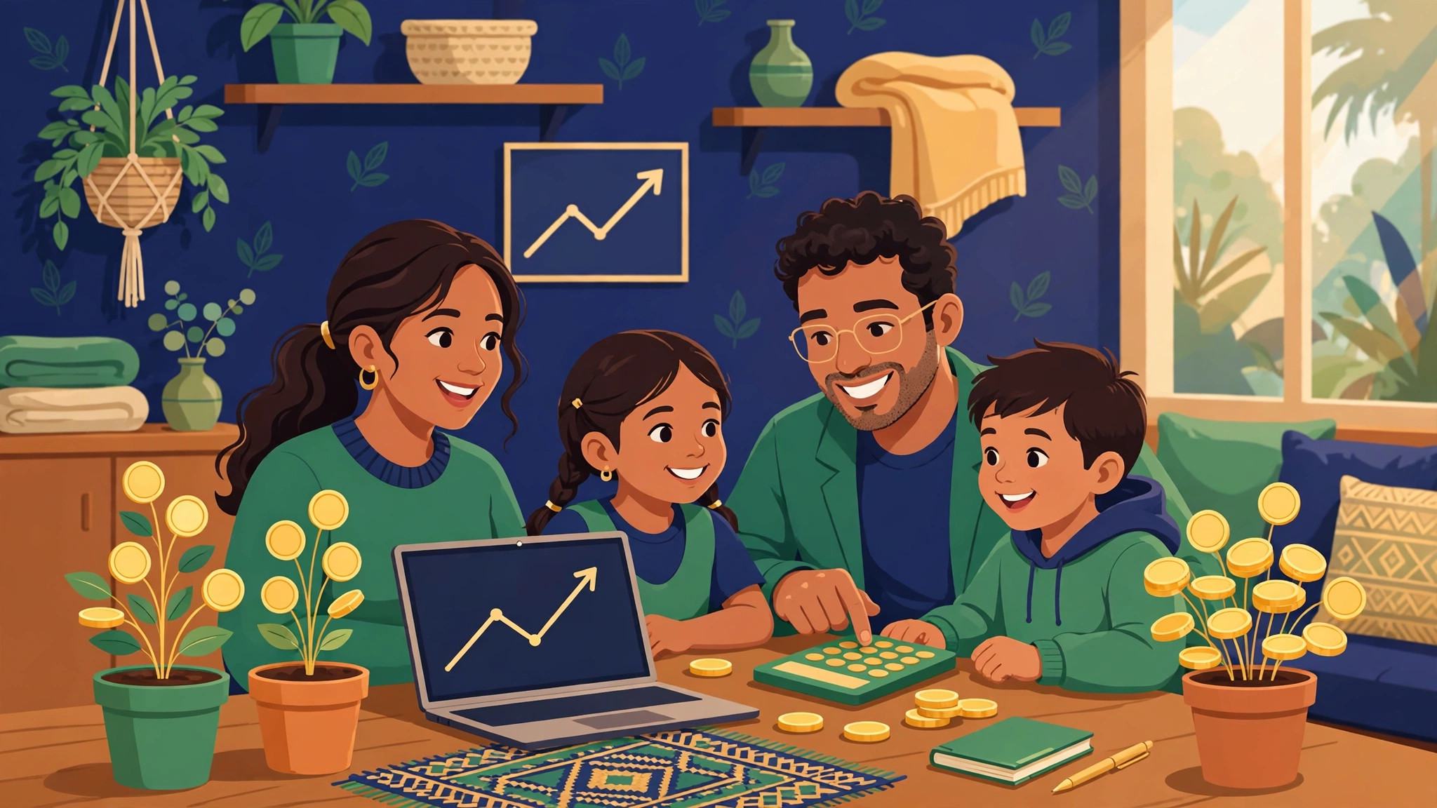 Familia planificando sus finanzas con las calculadoras de Tus Finanzas Ya